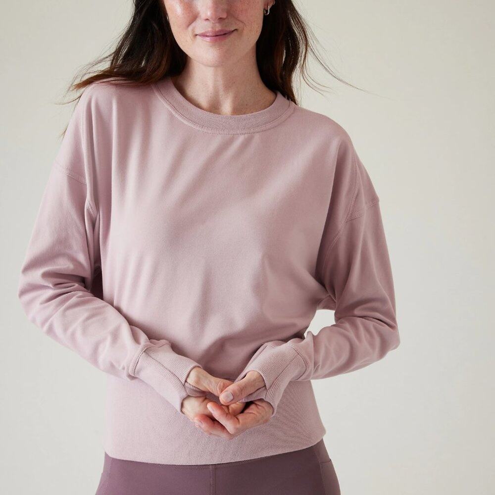 Athleta Retroterry Crewneck Sweater Smoked Mauve